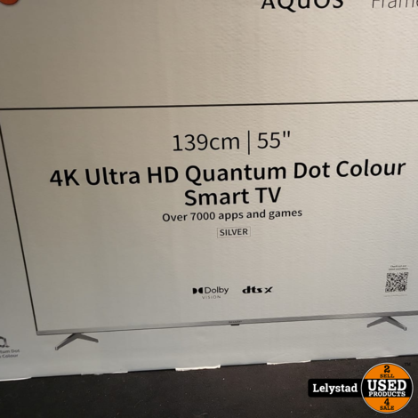 Sharp Aqous 55FP1EA 55inch 4K Ultra HD QLED Android SmartTV Silver | Nieuw