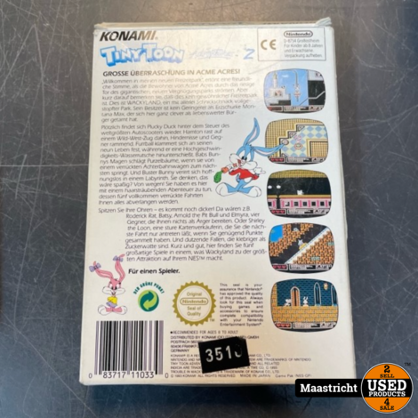 NES Game Tiny Toon Adventure 2 Duitstalig - Compleet