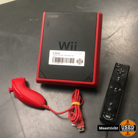 NINTENDO Wii Mini - Rood-Zwart in nette staat