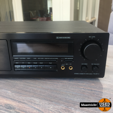 ONKYO TA-6711 3-kops dual capstan stereo Cassettedeck DEFECT