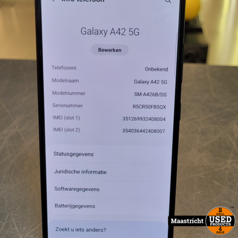 Samsung Galaxy A42 5G128GB Grey in zeer goede staat