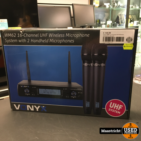 Vonyx WM62 16 Channel UHF Wireless microphone (Nieuw!)