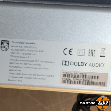 Philips SoundBar-luidspreker HTL3325/10, compleet en in topstaat | nwpr 150 euro