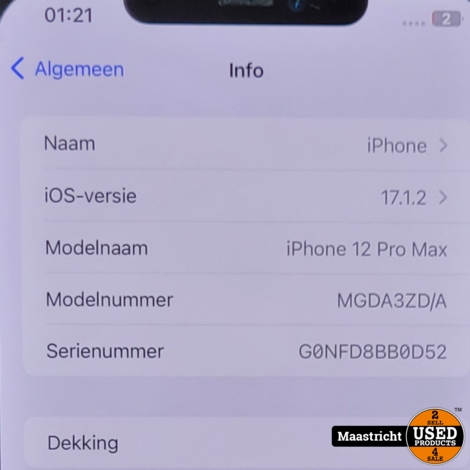 iPhone 12 Pro Max, Pacific Blue, 128GB in topstaat, accu 84%