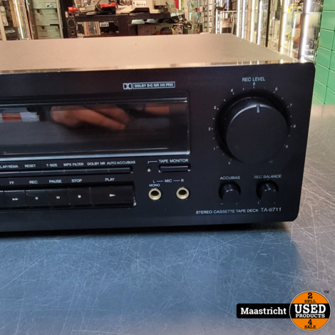ONKYO TA-6711  3-koppen stereo High-End cassettedeck, zwart, in topstaat