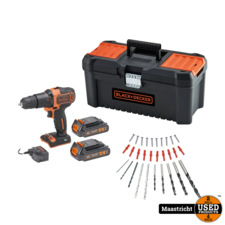 Black & Decker Black + Decker schroefboormachine BDCHD18C2TA met klopfunctie 18V ( 2 accu's)