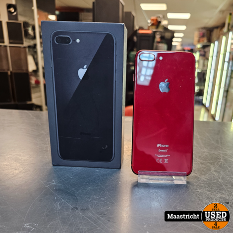 iPhone 8+ rood 256GB in zeer goede staat, accu 100%