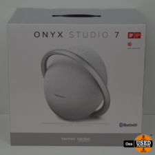 NIEUW IN DOOS: Harman Kardon Onyx Studio 7 Bluetooth Speaker - Met ingebouwde accu - incl. adapter en doos - Zilvergrijs