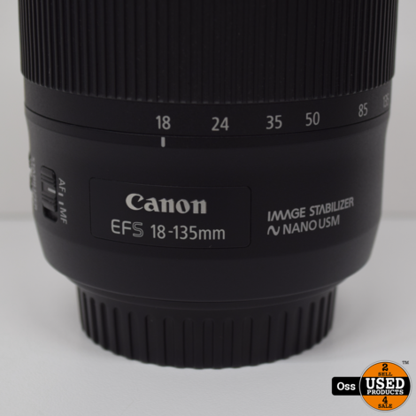 Canon Zoom Lens EF-S 18-135mm 1:3.5-5.6 IS USM - Image Stabilizer Nano USM - incl. lensdoppen en zonnekap - Nieuwstaat!