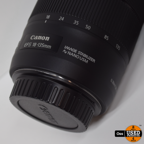 Canon Zoom Lens EF-S 18-135mm 1:3.5-5.6 IS USM - Image Stabilizer Nano USM - incl. lensdoppen en zonnekap - Nieuwstaat!