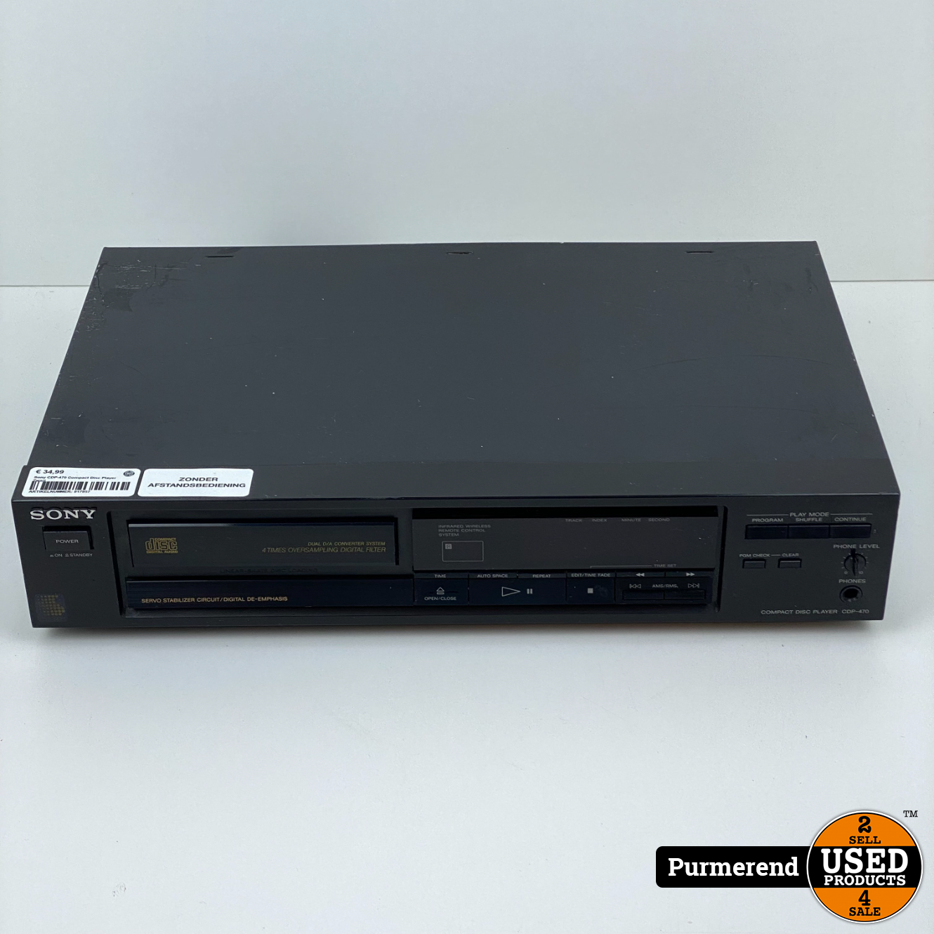 Verzending Misleidend Continent Sony CDP-470 Compact Disc Player Zwart - Used Products Purmerend