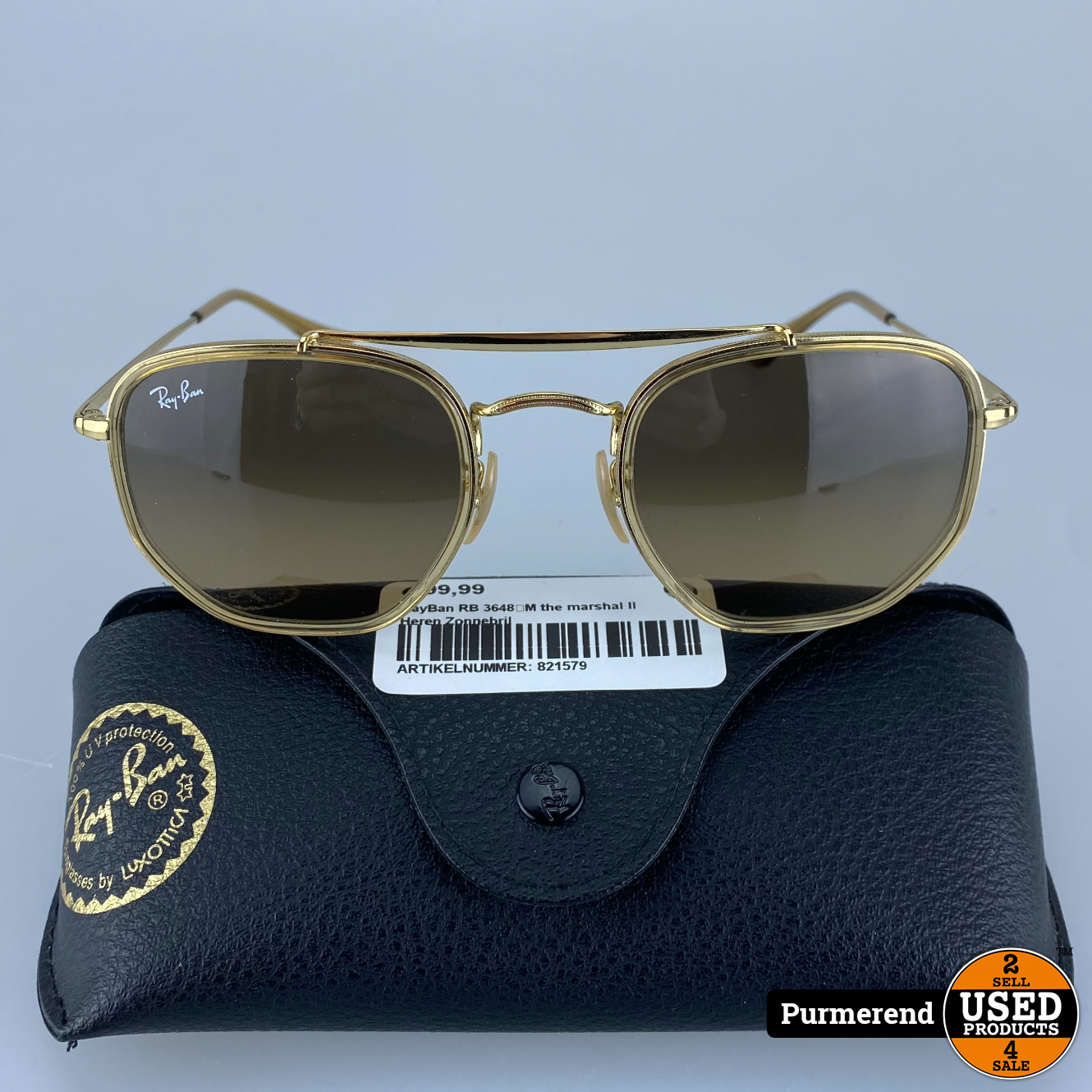 lila Portret Beven RayBan RB 3648‑M the marshal II Heren Zonnebril - Used Products Purmerend