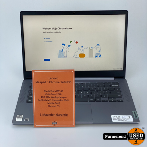 Lenovo Ideapad 3 Chrome 14M836 MediaTek MT8183 4GB 64GB Laptop