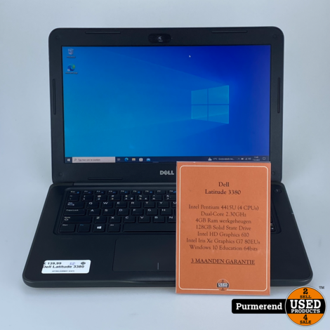 Dell Latitude 3380 Intel Pentium 4415U  4GB 128GB SSD Laptop