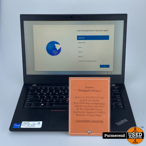 Lenovo Thinkpad L14 Gen 2 | i5 11th Gen - 8GB - 256GB