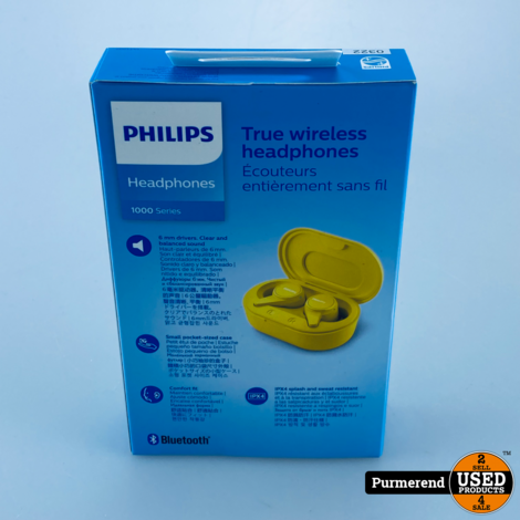 Philips 1000 series TAT1207YL/00 Draadloze oordopjes - Geel | Nieuw in seal