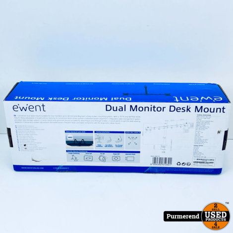 Ewent EW1512 Desk Mount 13 - 27 inch, 2 schermen | Nette staat