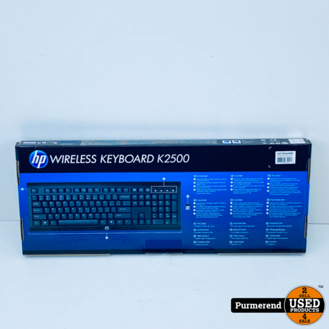 HP wireless keyboard K2500 Zwart | Nieuw