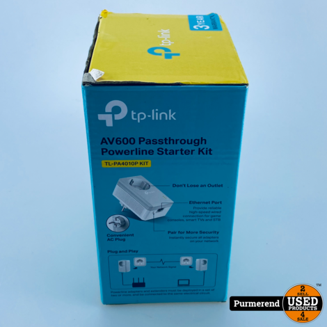 TP-Link TL-PA4010P KIT-AV500 Powerline adapter met geïntegreerd stopcontact startset