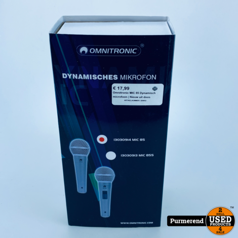Omnitronic MIC 85 Dynamisch microfoon | Nieuw uit doos