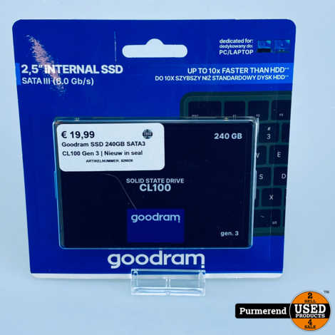 Goodram SSD 240GB SATA3 CL100 Gen 3 | Nieuw in seal