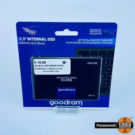 Goodram SSD 240GB SATA3 CL100 Gen 3 | Nieuw in seal