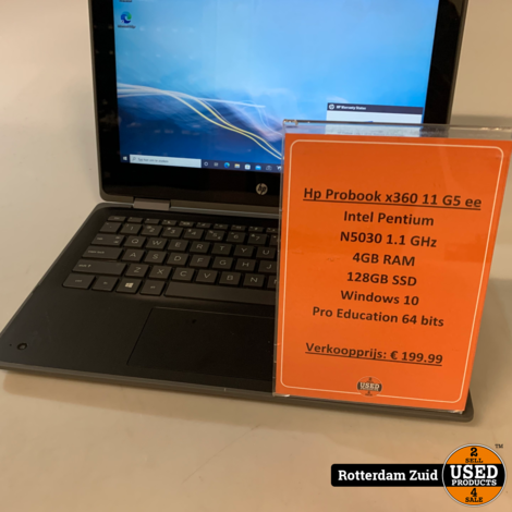 Hp Probook x360 11 G5 ee laptop | Intel Pentium 128GB SSD 4GB RAM Windows 10 | Met garantie