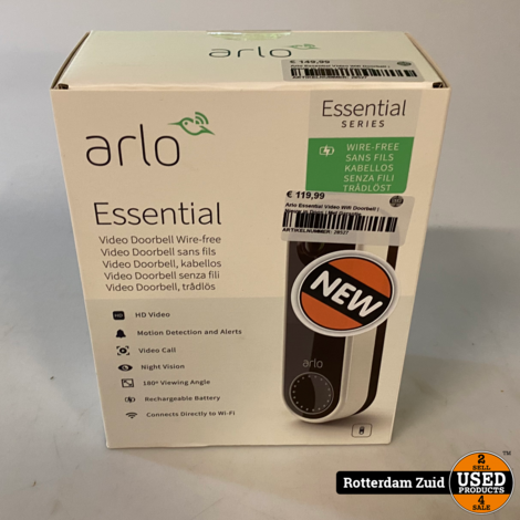 Arlo Essential Video Wifi Doorbell | Nieuw in Doos | Met Garantie