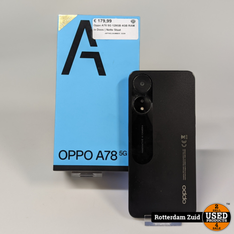 Oppo A78 5G 128GB 4GB RAM in Doos | Nette Staat