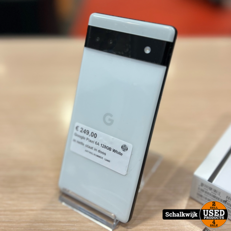 Google Pixel 6A 128GB White in nette staat in doos