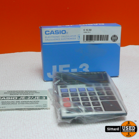 Casio Je-3 Rekenmachine in nieuwstaat