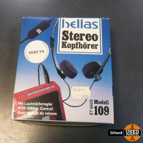 Hellas stereo koptelefoon, nieuw in doos