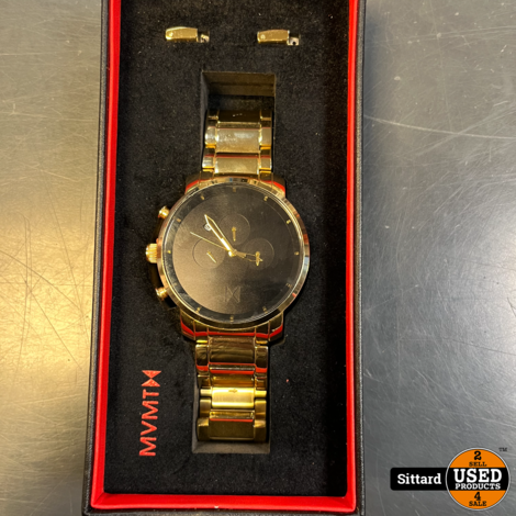mvmt chrono black gold all 316L, heren horloge, In nette staat, Compleet met doos | Nwpr 179,- Euro