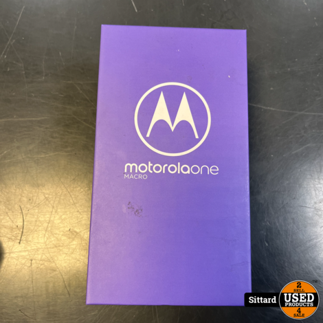 Motorola One Macro, Blauw, 64GB, in nette staat, Compleet met doos | Nwpr 171 Euro