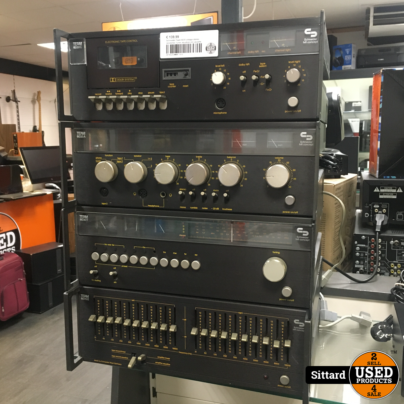 uitbarsting aangrenzend Inschrijven Schneider Team 6035 vintage stereo set. Versterker, tuner, equalizer en  cassettedeck - Used Products Sittard