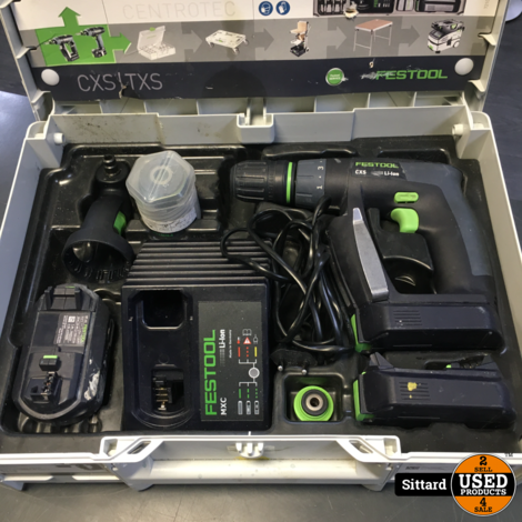 Festool Accuboormachine CXS 2,6 set met 3 accu's in prima staat