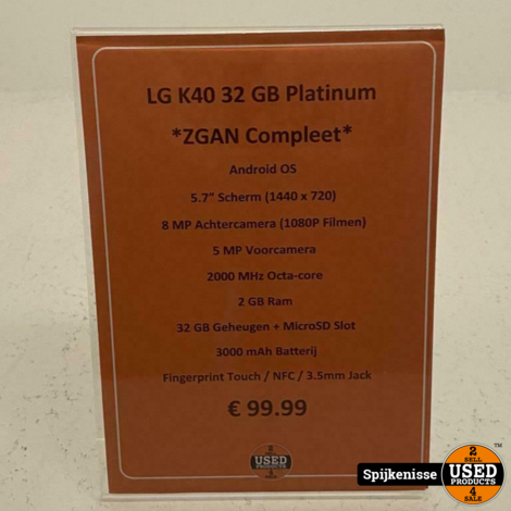 LG K40 32GB Platinum *805405*