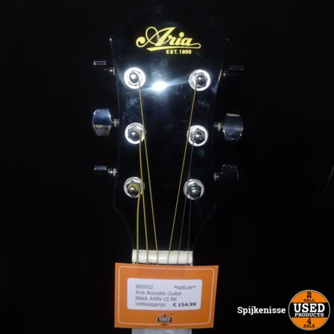 Aria Acoustic Guitar Black AWN-15 BK *805932*