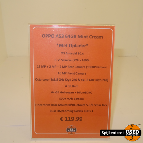 OPPO A53 64GB Mint Cream *806102*