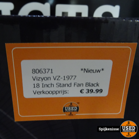 Vizyon VZ-1977 18 Inch Stand Fan Black *806371*