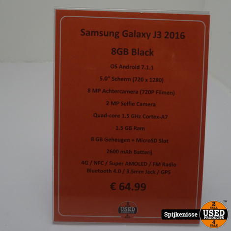 Samsung Galaxy J3 2016 8GB Black *806820*