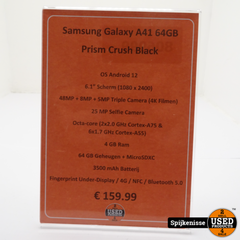 Samsung Galaxy A41 64GB Prism Crush Black *806998*
