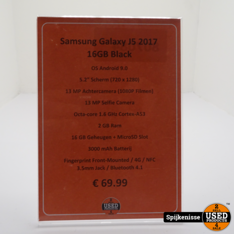 Samsung Galaxy J5 2017 16GB Black *807084*