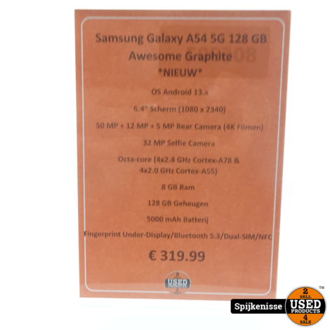Samsung Galaxy A54 5G 128GB Awesome Graphite *806902*
