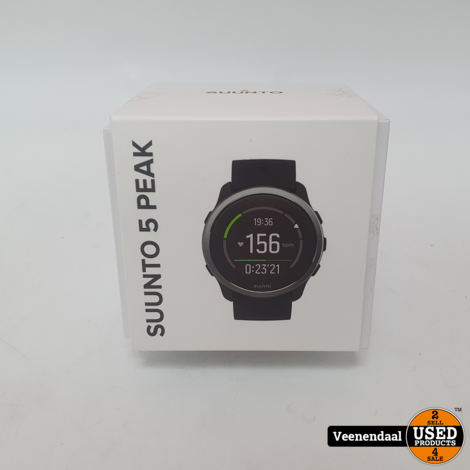 Suunto 5 Peak Black Smartwatch Compleet in Doos in Zeer Nette Staat