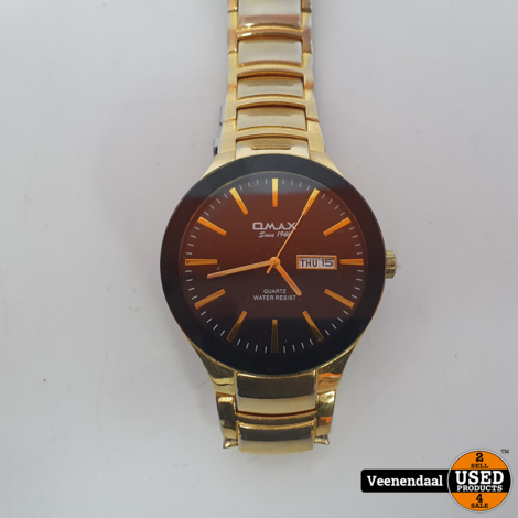 Qmax HYC017 Goudkleurig Horloge in Zeer Nette Staat