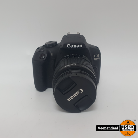 Canon EOS 2000D Spiegelreflex Camera incl. Kitlens Compleet in Doos in Zeer Nette Staat