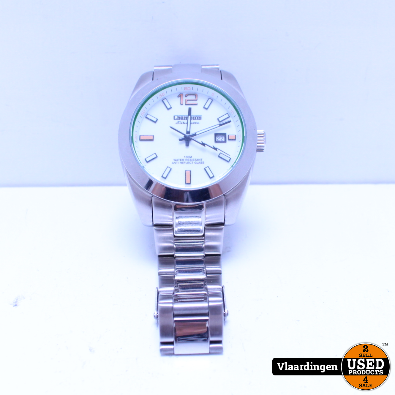 Champion Silhouette Heren Horloge Stalen Band - in Top Staat - - Used  Products Vlaardingen