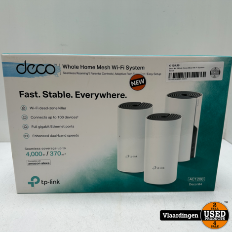 Deco M4  Whole Home Mesh Wi-Fi System - Nieuw