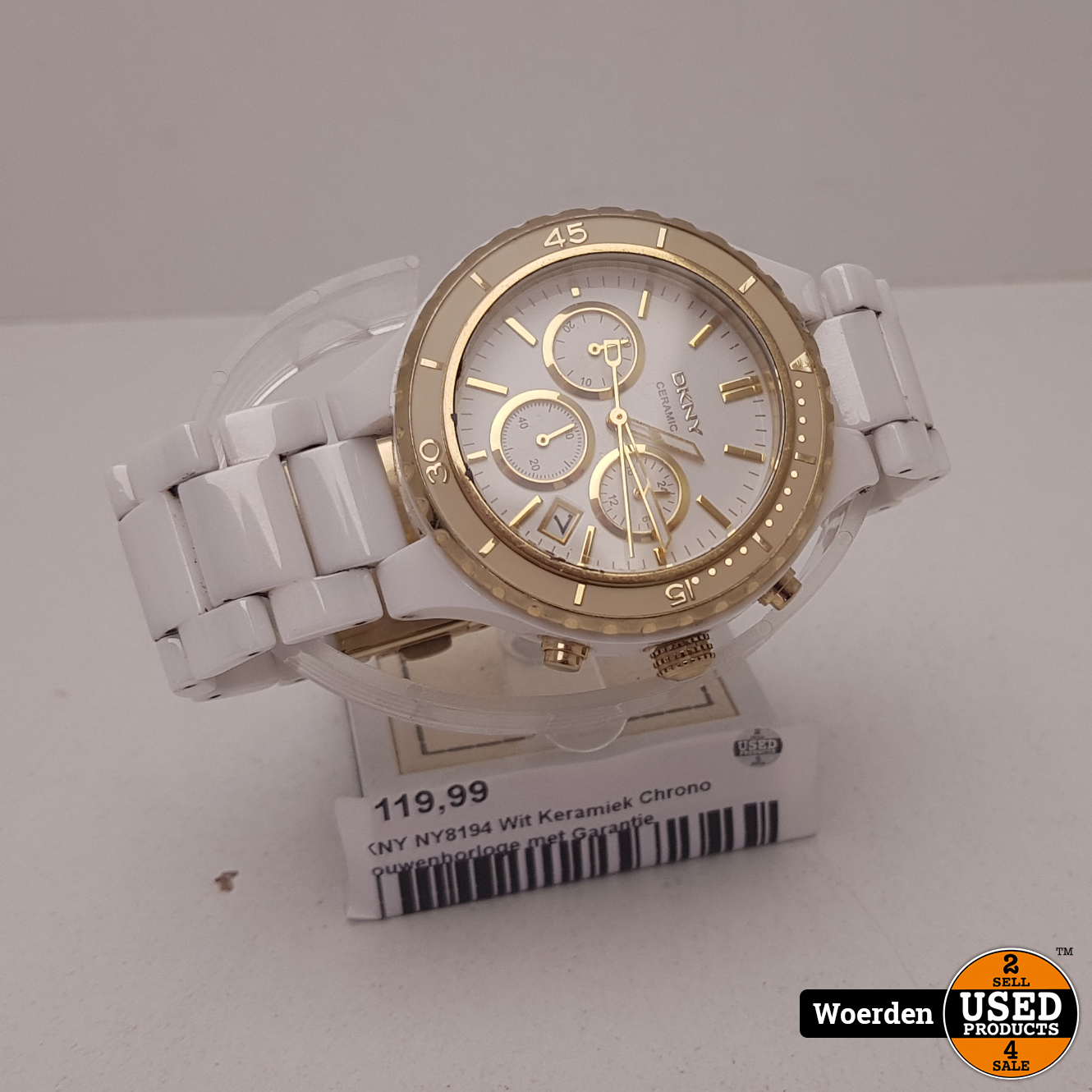 NY8194 Wit Keramiek Chrono horloge met Garantie - Used Products Woerden